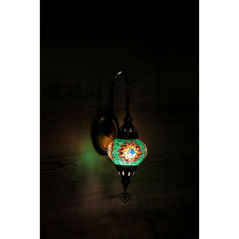 Wall lamp, green/white mosaic